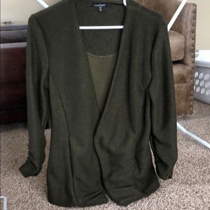 Woven blazer, dark green medium